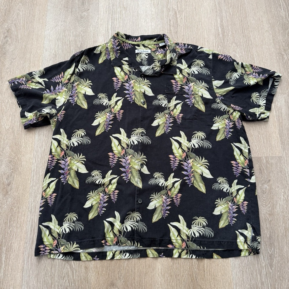 Tommy Bahama Island Zone Camp Shirt Mens 3XL Silk Coolmax All Over‎ Floral Print